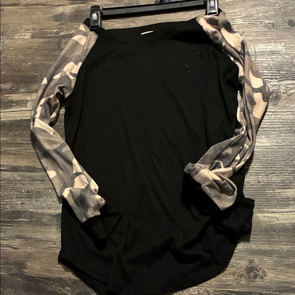 Alife Black and Camouflage Long Sleeve Tee